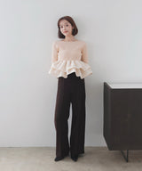 【3月上旬予約商品】【mayu × LIAN】シャイニーフリルニット