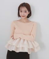 【3月上旬予約商品】【mayu × LIAN】シャイニーフリルニット