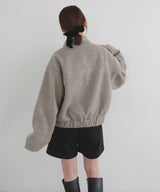 【10月下旬予約商品】　【ayu×LIAN】ステンカラーカールシャギーブルゾン