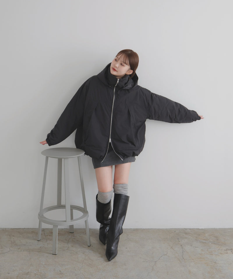 【10月下旬予約商品】　【ayu×LIAN】ファイバーダウンフードデザインジャケット
