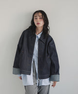 【9月上旬予約商品】ステッチデザインビックデニムジャケット