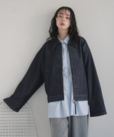 【9月上旬予約商品】ステッチデザインビックデニムジャケット