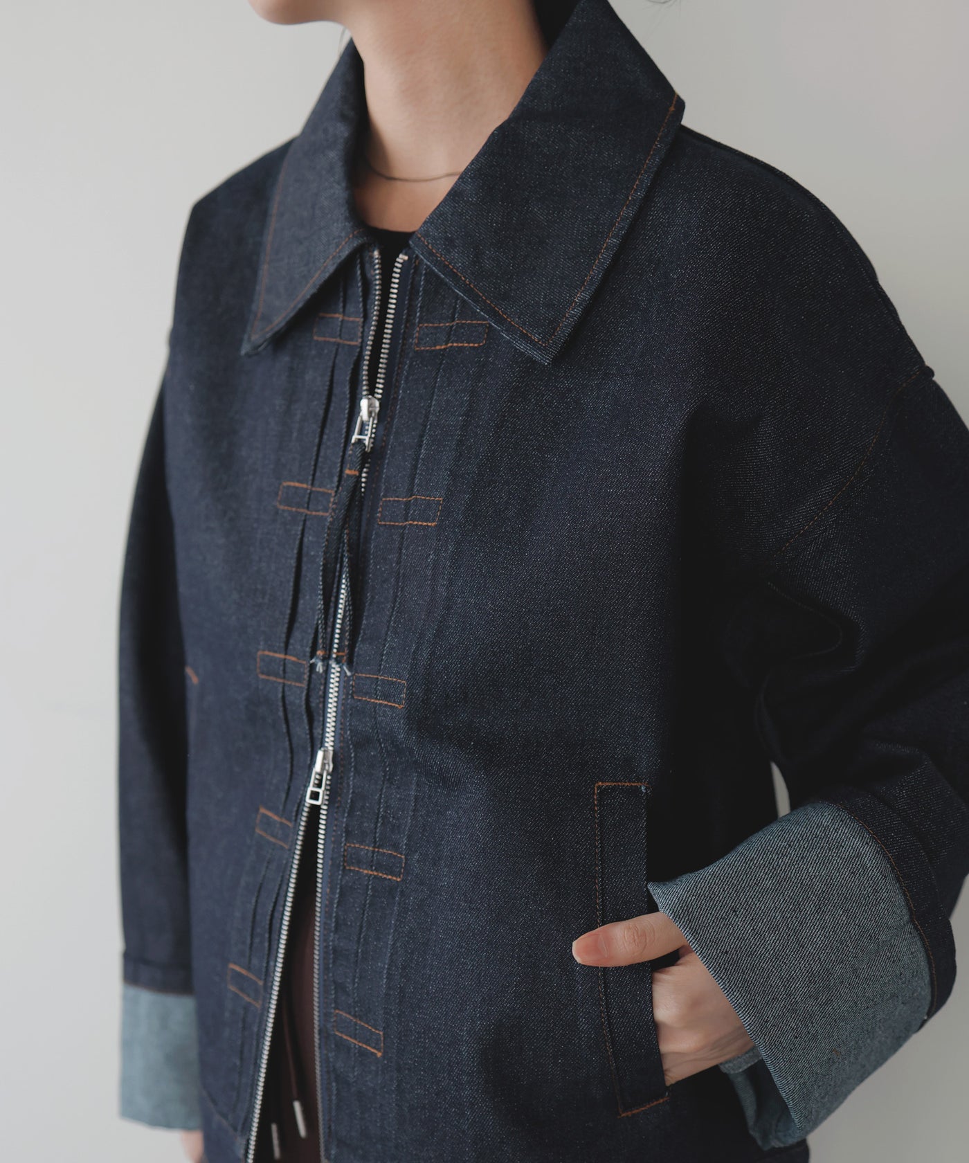 ステッチデザインビックデニムジャケット – LIAN