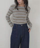 センターラインストレートデニムパンツ