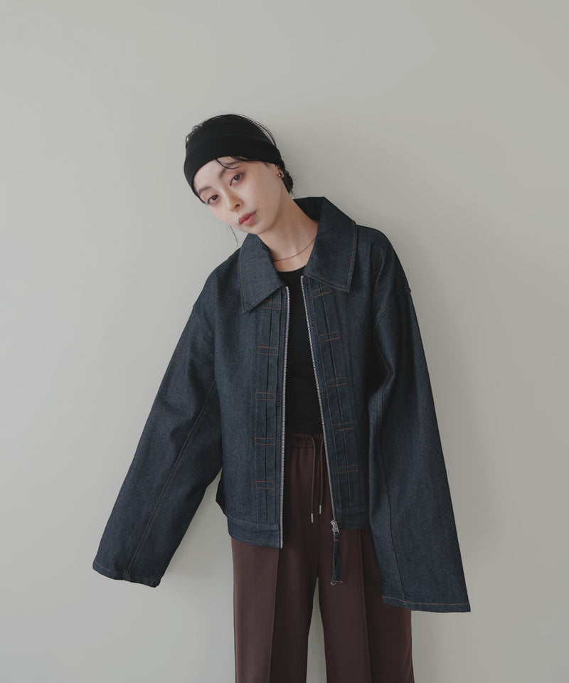 【9月上旬予約商品】ステッチデザインビックデニムジャケット
