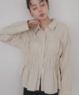 シャーリングビスチェデザインシャツ