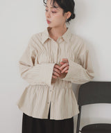 シャーリングビスチェデザインシャツ