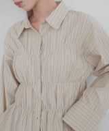 シャーリングビスチェデザインシャツ