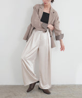 【2月中旬予約商品】サテンタックワイドパンツ