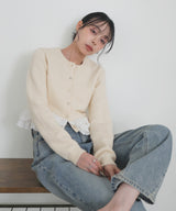 【9月中旬予約商品】２WAYフリルドッキングカーディガン