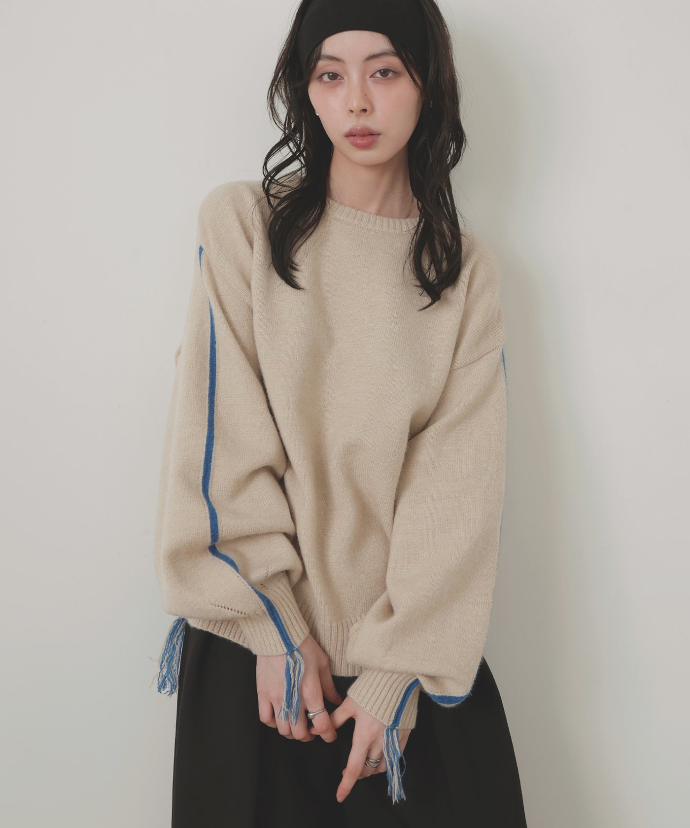 バイカラーラインニットプルオーバー – LIAN