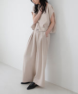 ツータックドレープワイドパンツ