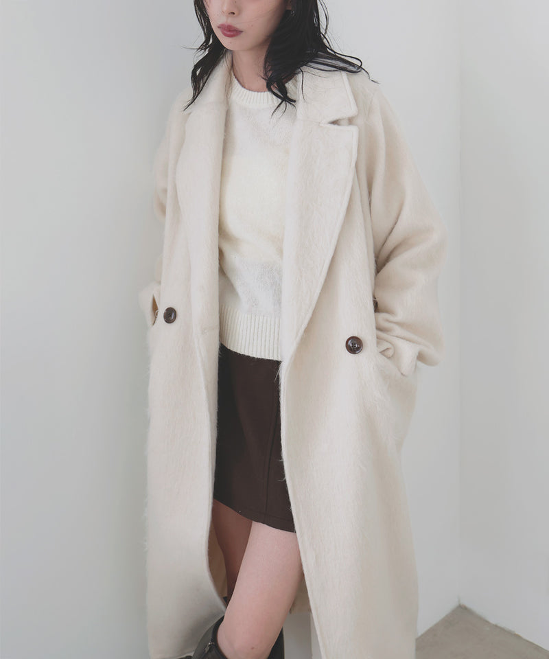 シャギーダブルロングコート