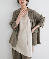 サテンアシメブラウス