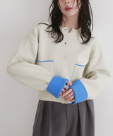 【1月中旬予約商品】バイカラーニットカーディガン