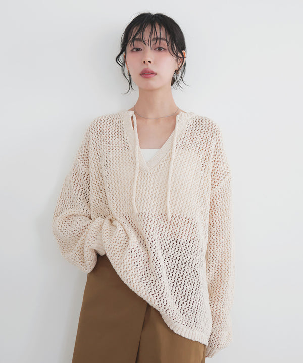 透かし編みキーネックプルオーバー – LIAN