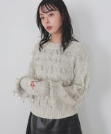 ランダムフリンジニットプルオーバー