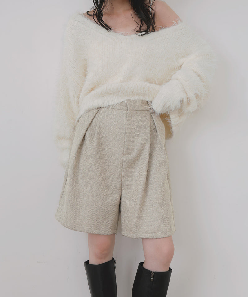 ツイードタックハーフパンツ