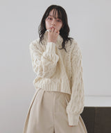 【11月中旬予約商品】バルキータッチケーブルニット