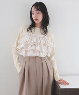 【12月上旬予約商品】フリルビスチェニットプルオーバー