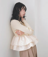 【3月上旬予約商品】【mayu × LIAN】シャイニーフリルニット