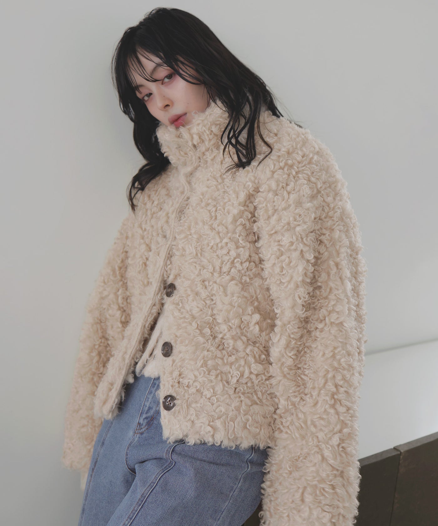 【rrr】Luan POODLE FUR COAT ブラウン Luan】プードルファーコート ブラウン Luan POODLE FUR COAT rrr】Luan