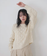 【11月中旬予約商品】バルキータッチケーブルニット