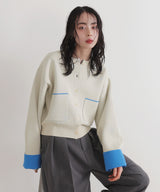 【1月中旬予約商品】バイカラーニットカーディガン