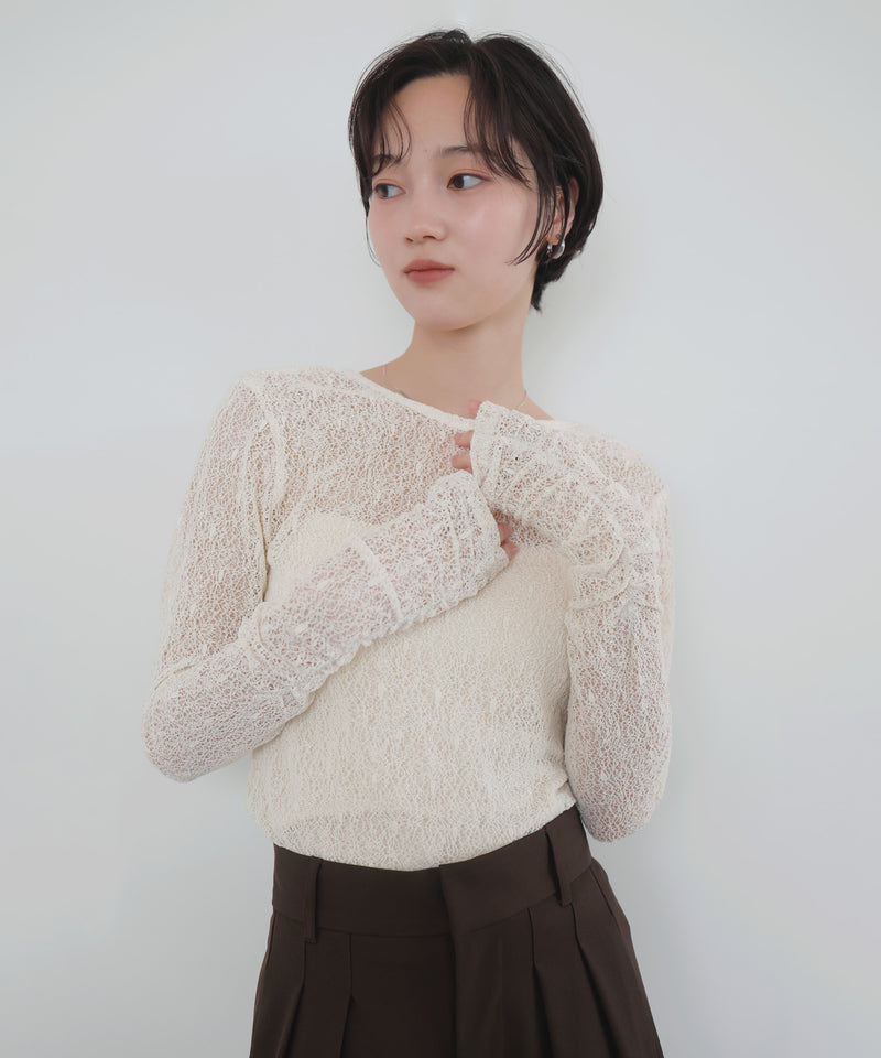 シアーレースバックオープントップス – LIAN