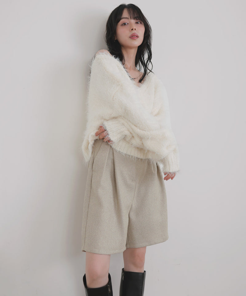 ツイードタックハーフパンツ