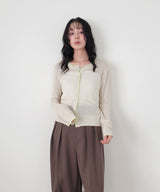 シアーバイカラーカーデ