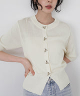 ニュアンスメタルボタンカーディガン