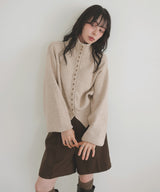 【10月下旬予約商品】ボタンデザイン2WAYネックニット