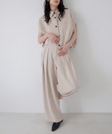 ツータックドレープワイドパンツ