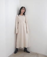 リブフレアニットワンピース