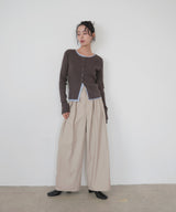 ウォッシャブルフェイクレザー2タックパンツ