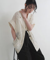 フラワーエンブロイダリーハーフジャケット