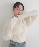 モヘアパフスリーブニット