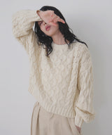 【11月中旬予約商品】バルキータッチケーブルニット