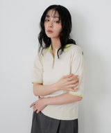 レイヤードカラーポロニット