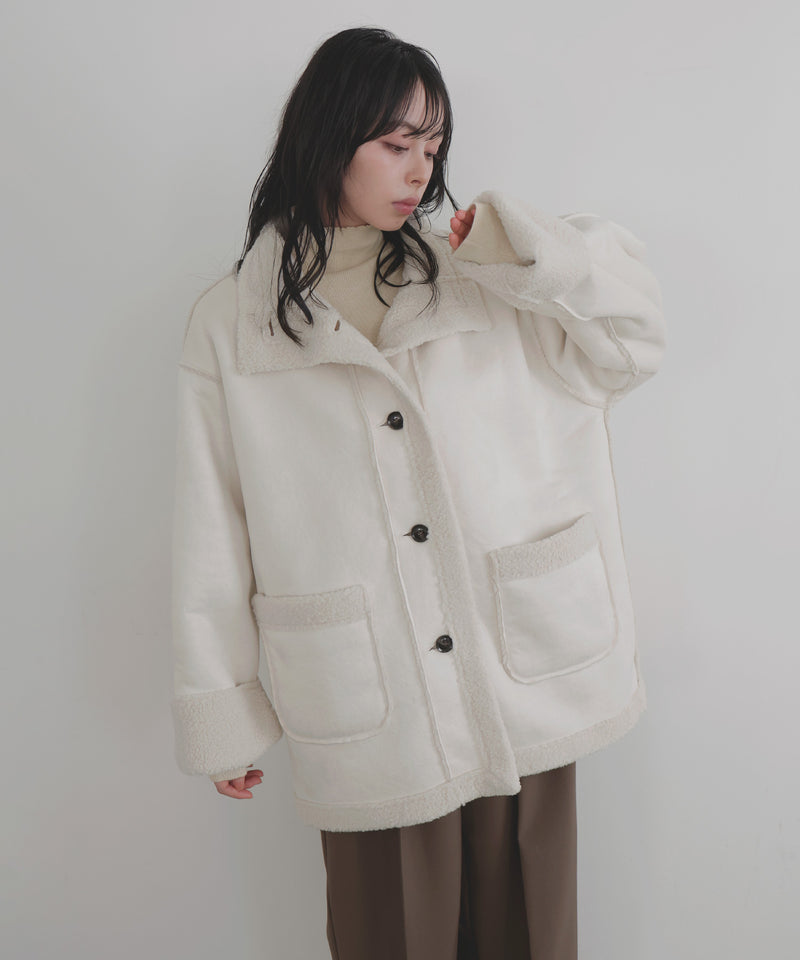 【10月中旬予約商品】ムートンボアミドルコート
