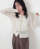 シアーバイカラーカーデ