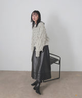 ランダムフリンジニットプルオーバー