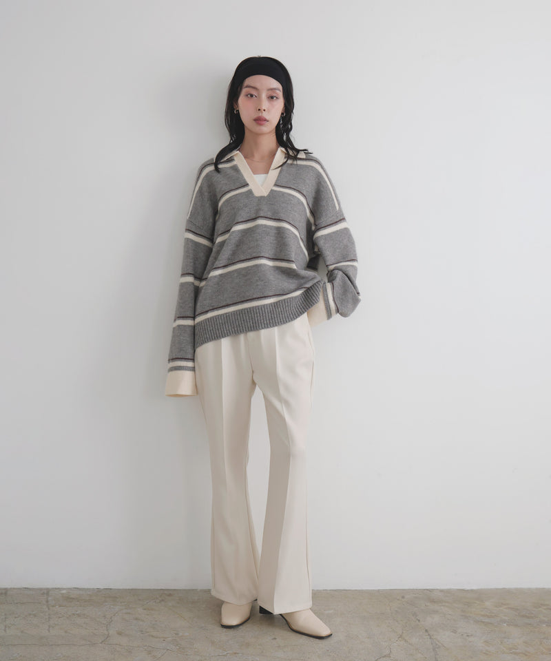 【12月中旬予約商品】センタータックフレアパンツ