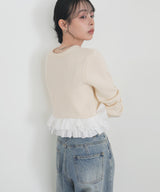 【9月中旬予約商品】２WAYフリルドッキングカーディガン