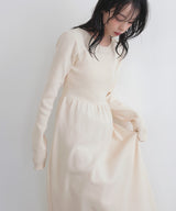 リブフレアニットワンピース