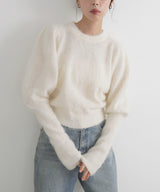 モヘアパフスリーブニット