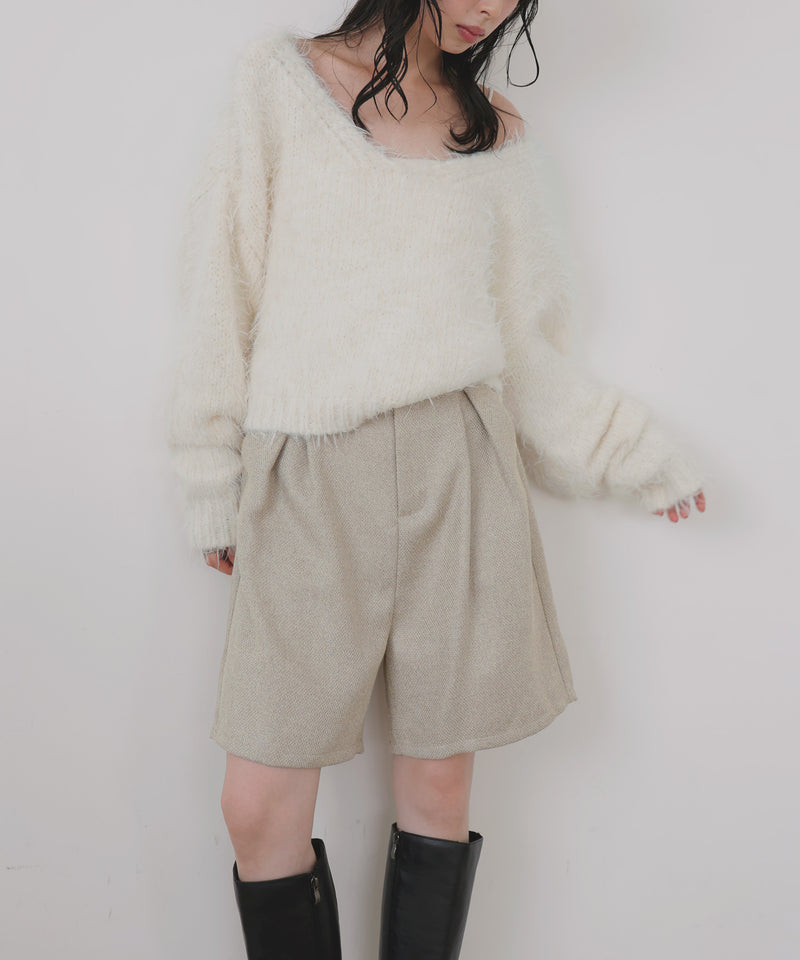 ツイードタックハーフパンツ
