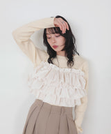 【12月上旬予約商品】フリルビスチェニットプルオーバー