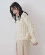 【11月中旬予約商品】バルキータッチケーブルニット